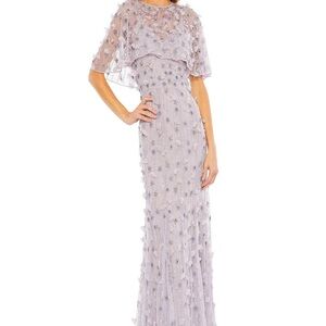 Mac Duggal Lilac Embellished Maxi Dress